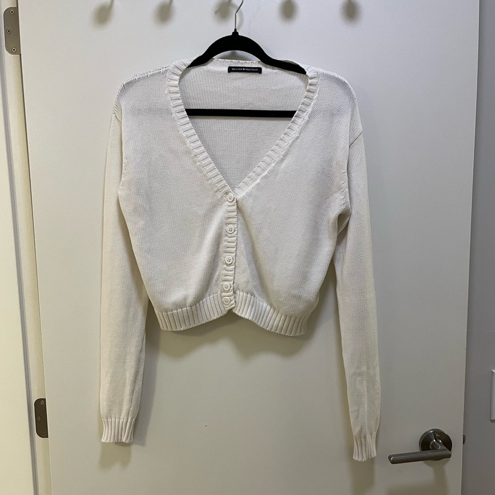 Brandy Melville White Knit Cardigan Sweater